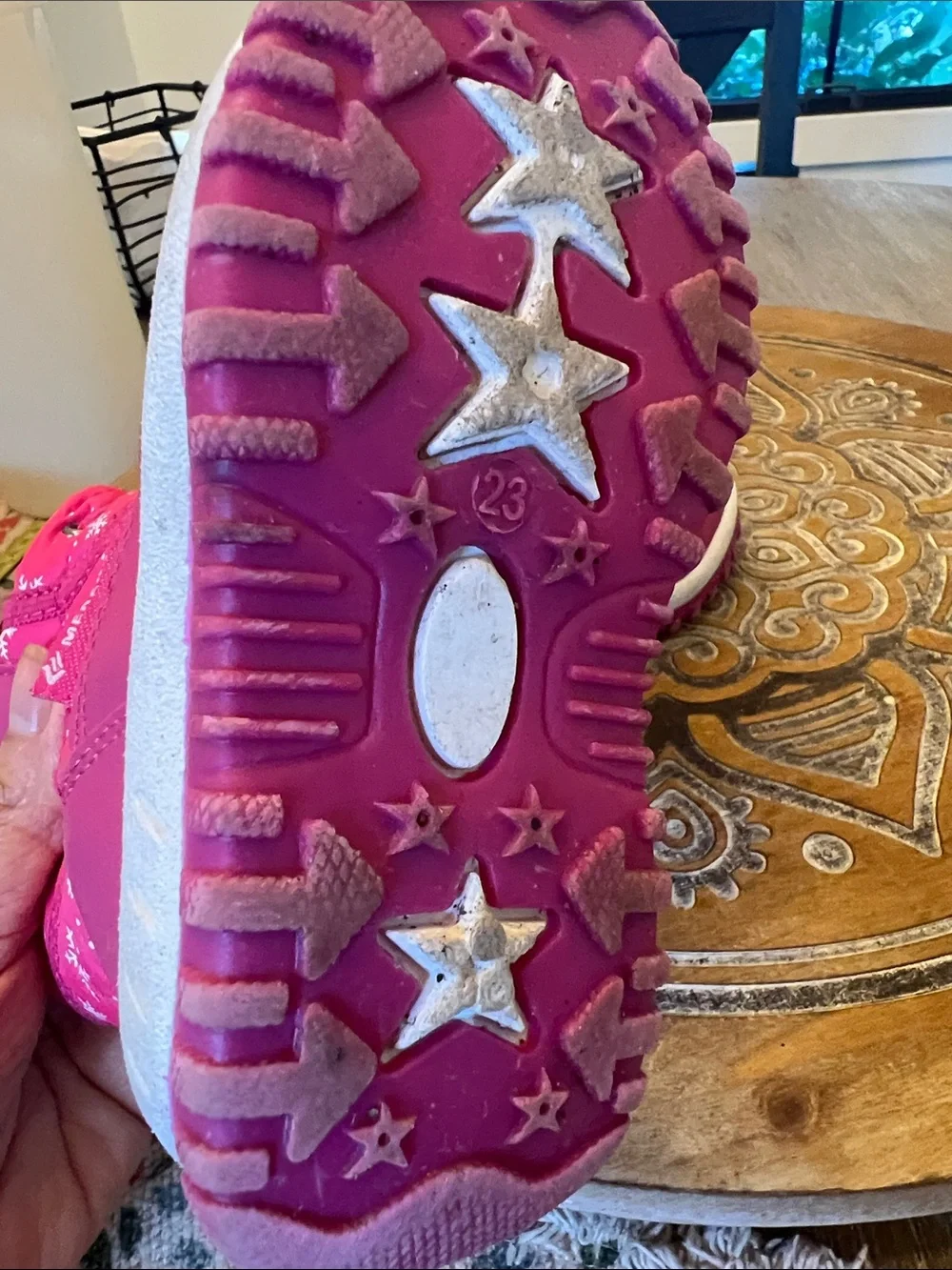 7-7.5 MERENCE girls toddler Pink Winter Snow Boots - Cozy Waterproof Style